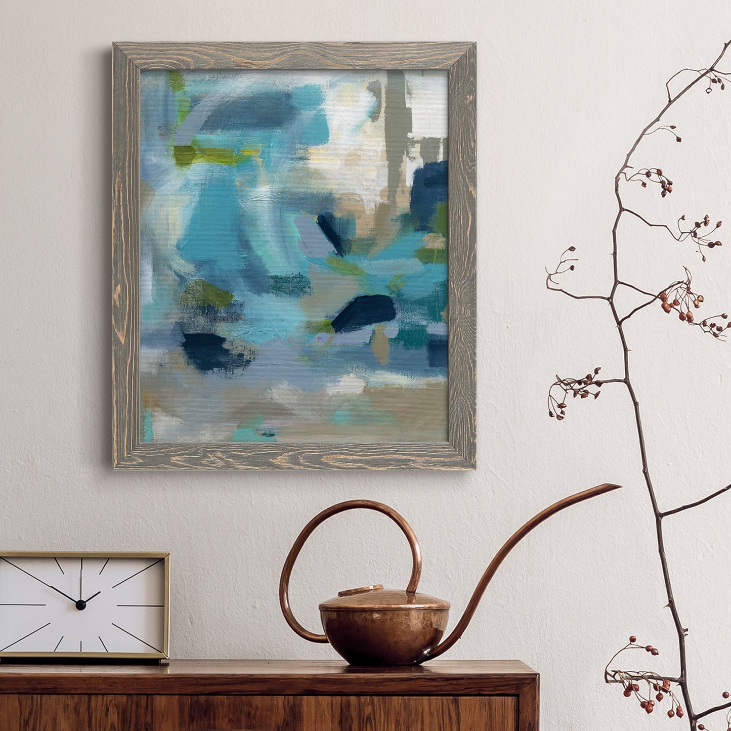 Circle the Beachfront - Barnwood Framed Canvas Print
