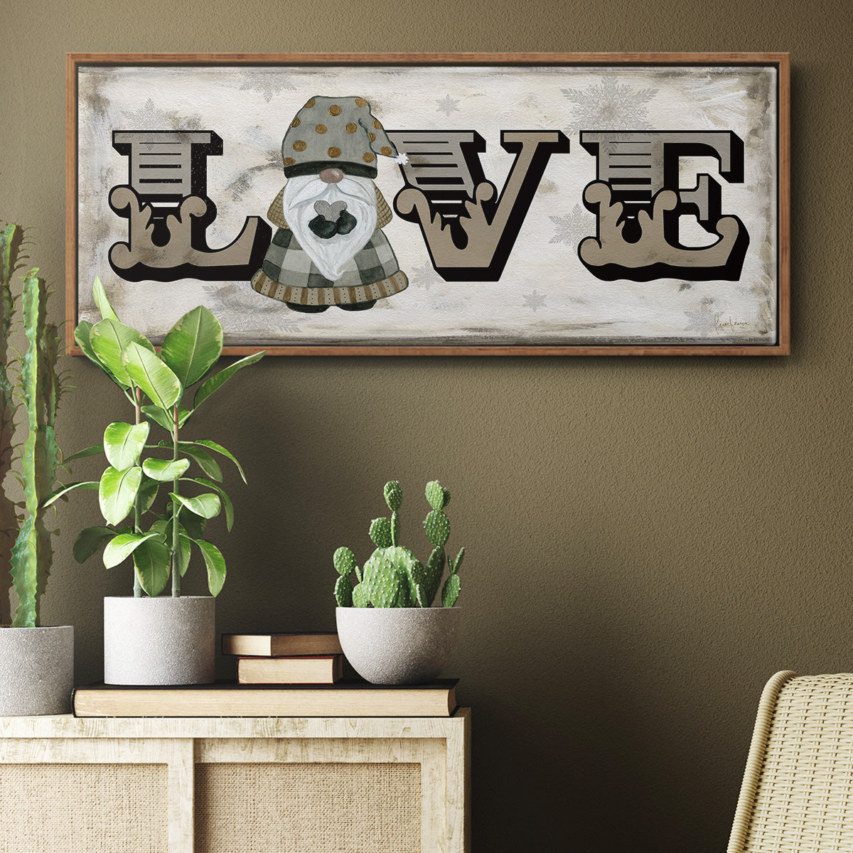 Winter Wonderland Friend Love - Floater Framed Canvas Print