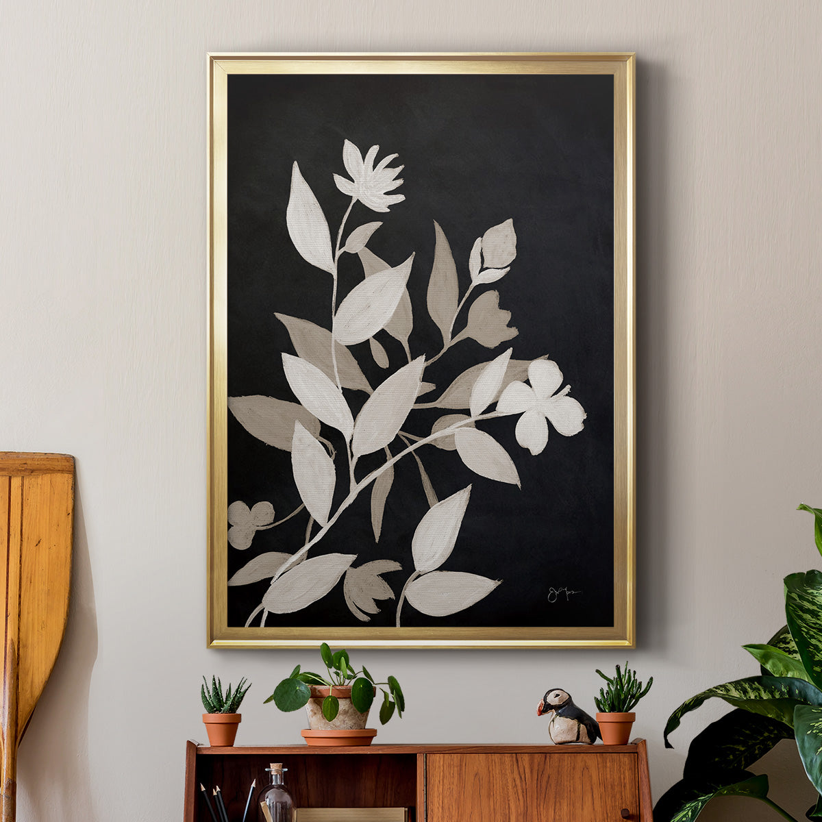 Midnight Silhouette I - Modern Framed Canvas Print