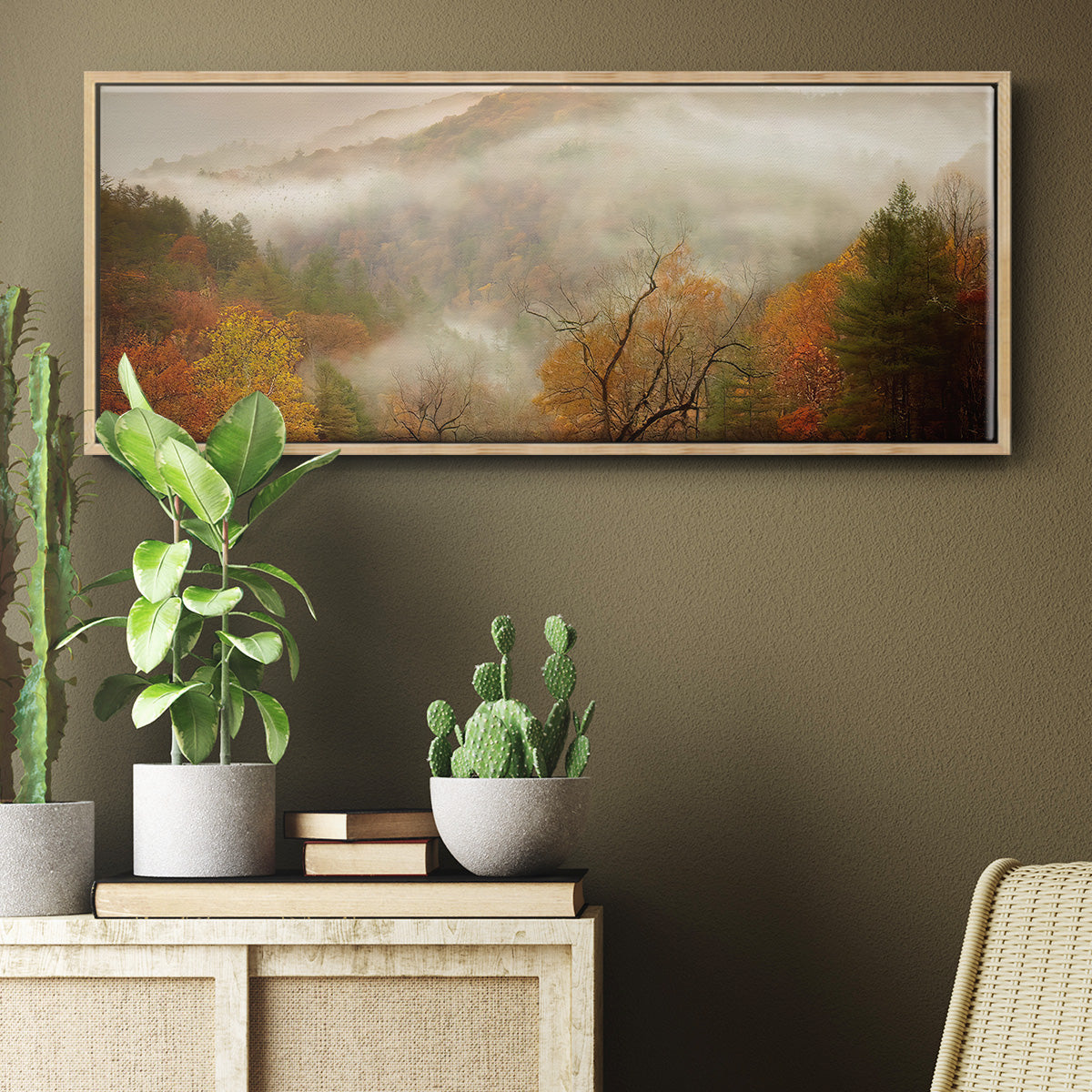 Photography Study Autumn Mist - Floater Framed Canvas Print