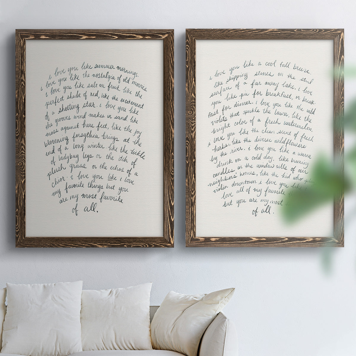 Letter to a Lover I - Premium Framed Canvas 2 Piece Set - Ready to Hang