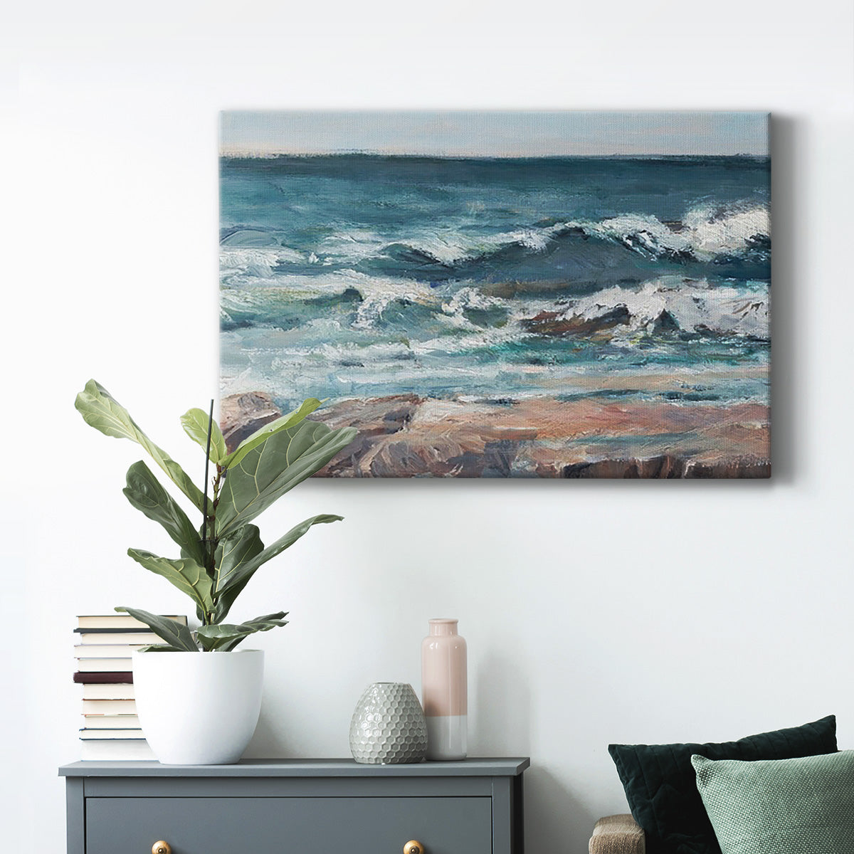 Ocean Breakers II Premium Gallery Wrapped Canvas - Ready to Hang