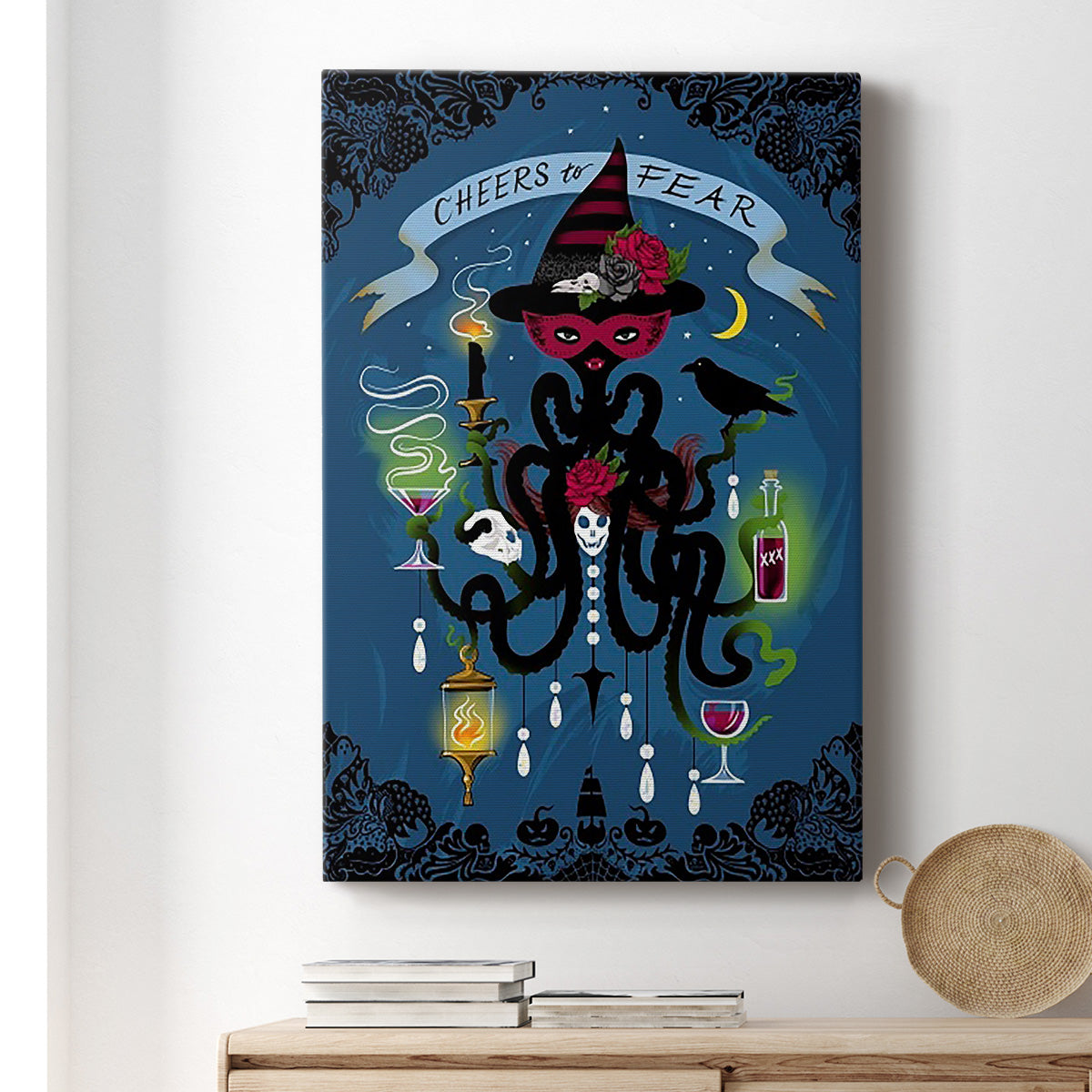 Spooky Cephalopod Chandeliers I Premium Gallery Wrapped Canvas - Ready to Hang