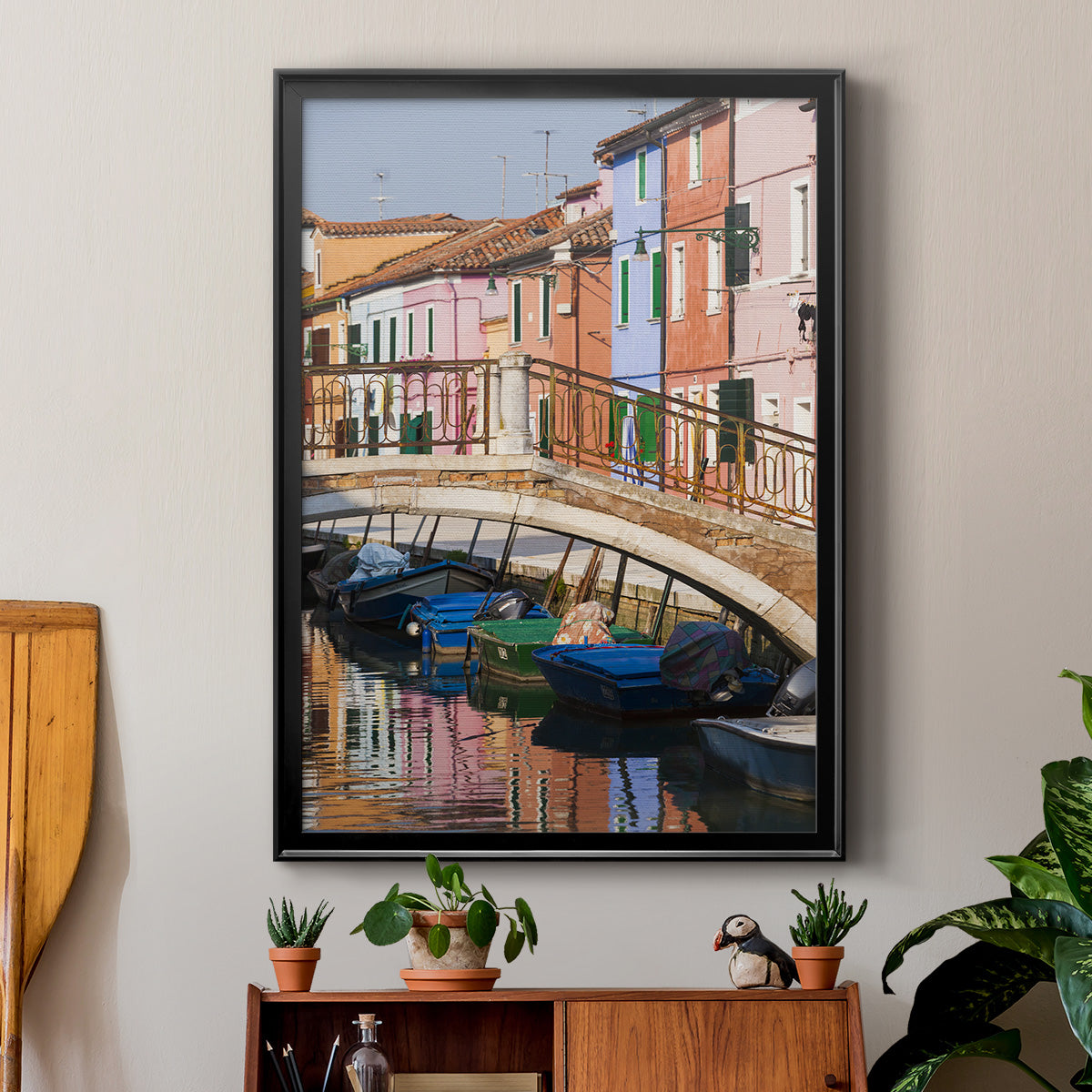 Colorful Canal - Modern Framed Canvas Print