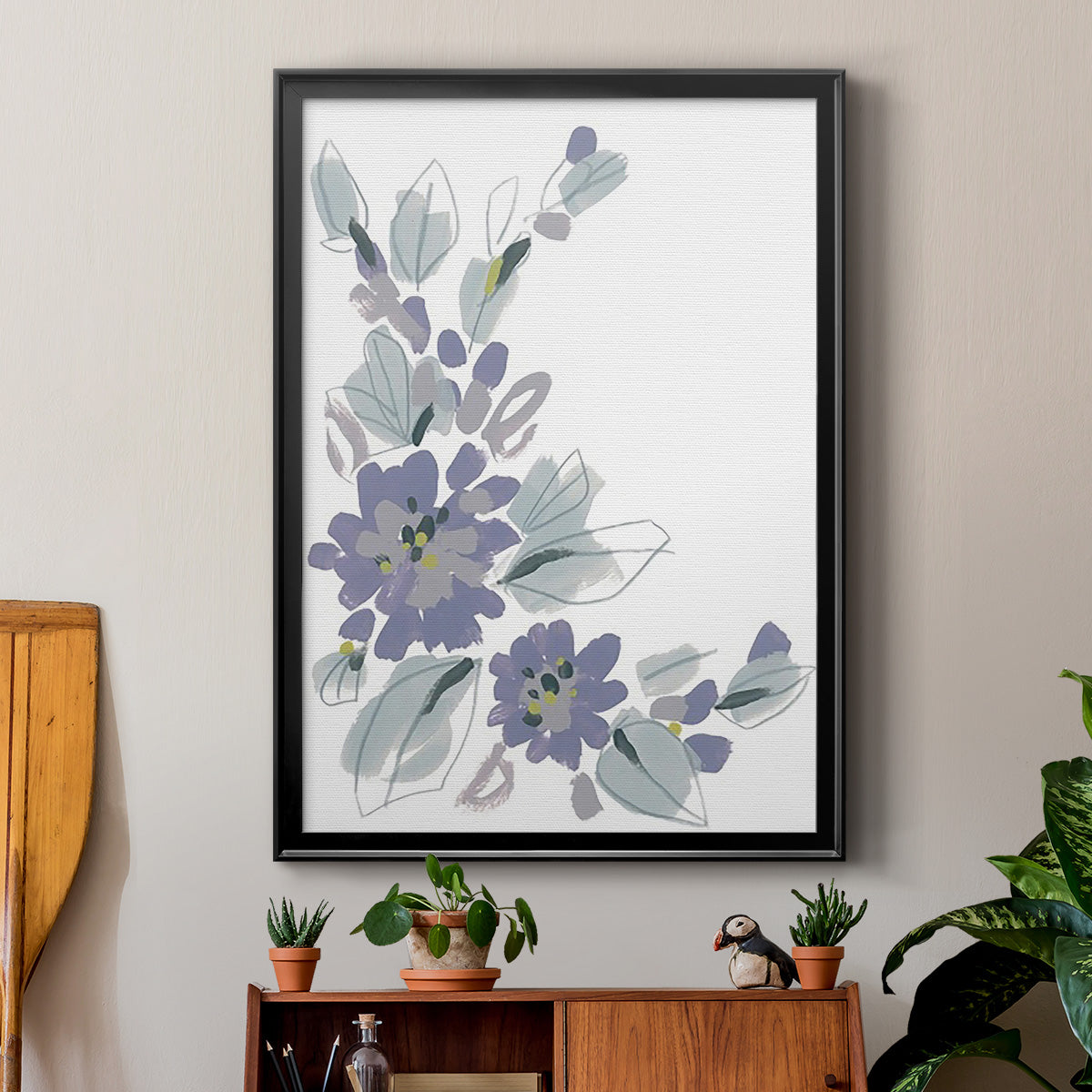 Periwinkle Patch III - Modern Framed Canvas Print