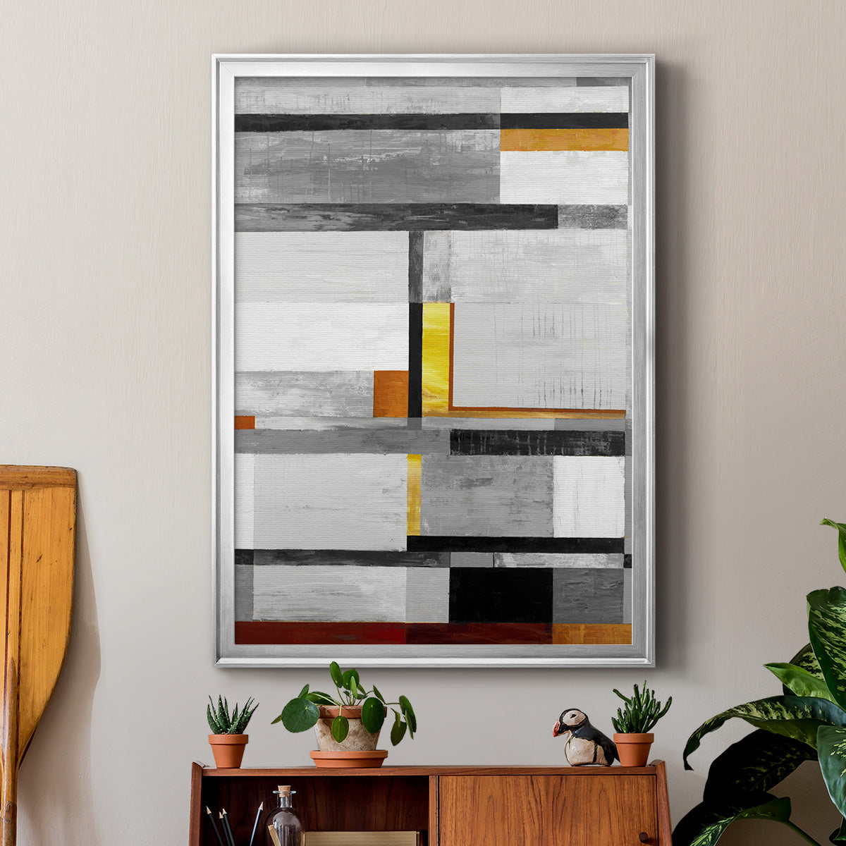 Retro Spectrum V7 - Modern Framed Canvas Print