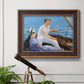 Impressionist leisure boating scene by Édouard Manet in an ornate bronzed mahogany wood frame displayed in a light-toned interior setting.
