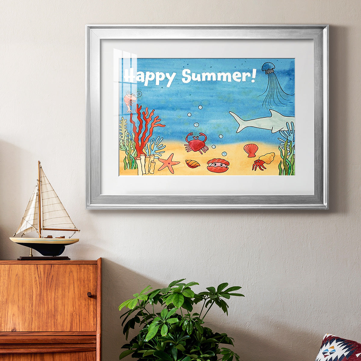 Cute Sea Creatures I Premium Framed Print - Ready to Hang