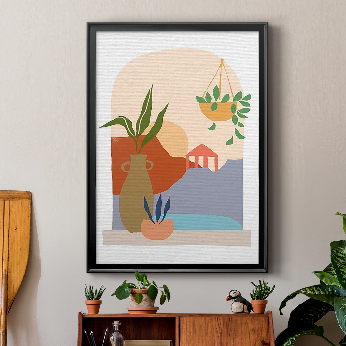 Paper Scene II - Modern Framed Canvas Print