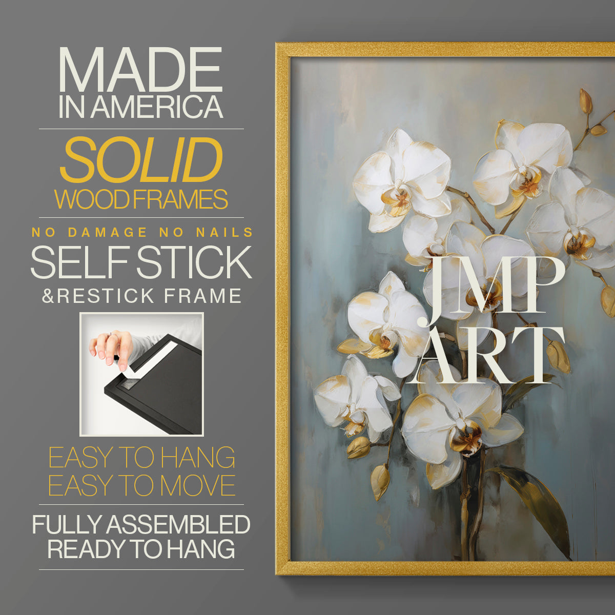 Floral Study Series LXV - Restickable Framed Art Set