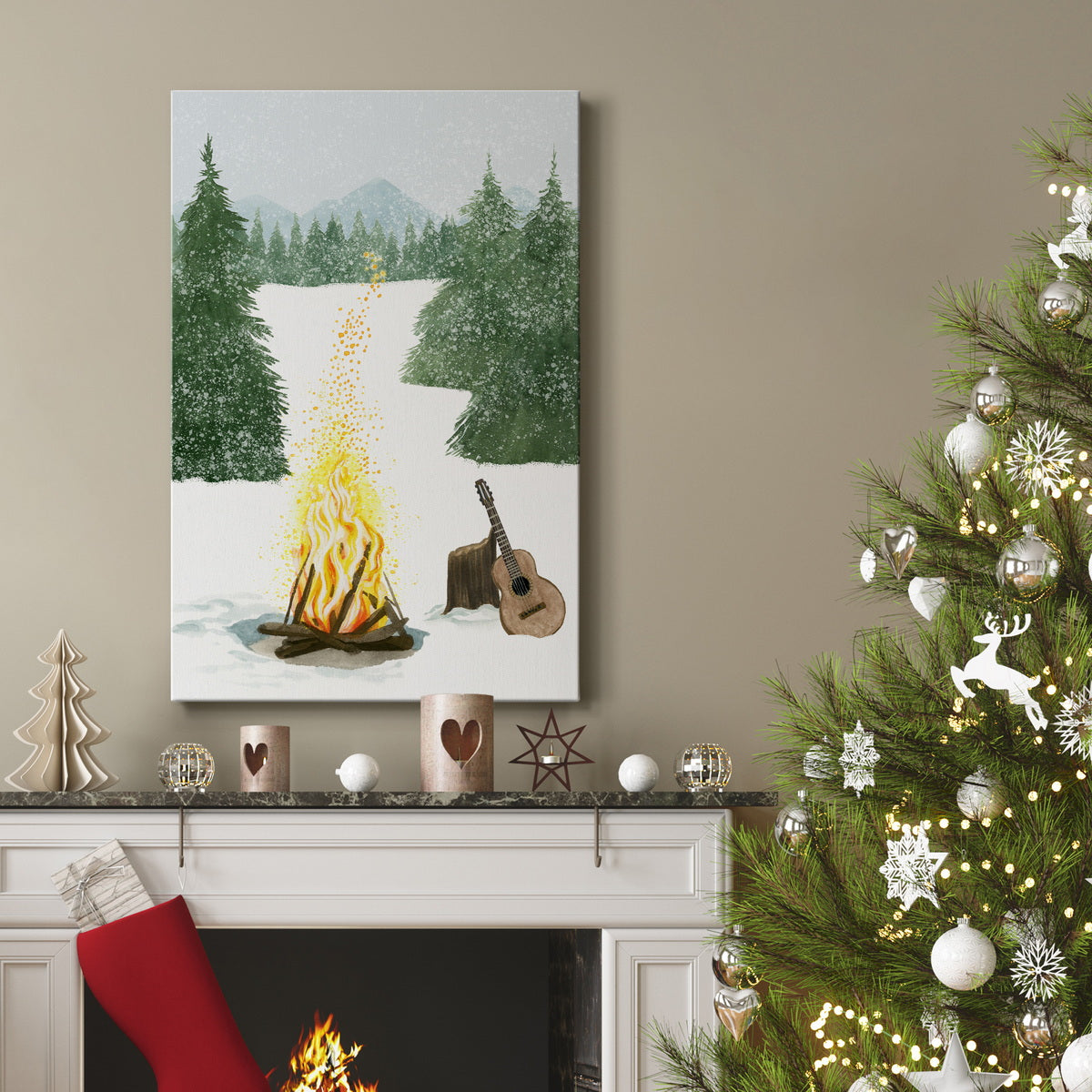 Camping for Christmas Collection B Premium Gallery Wrapped Canvas - Ready to Hang