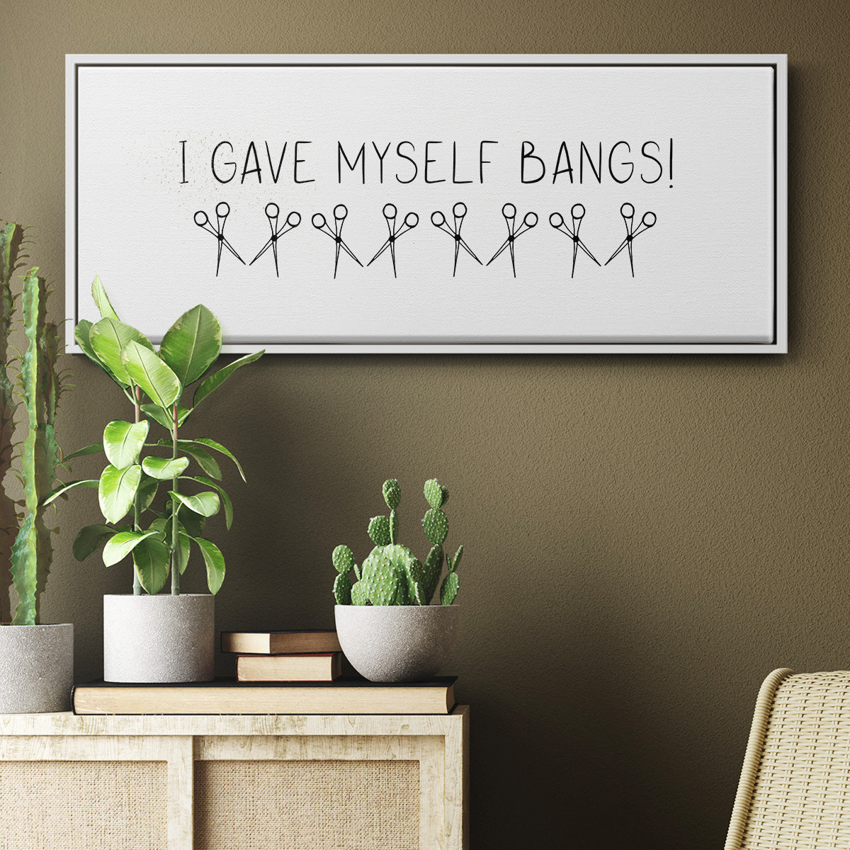 I Gave Myself Bangs! - Floater Framed Canvas Print