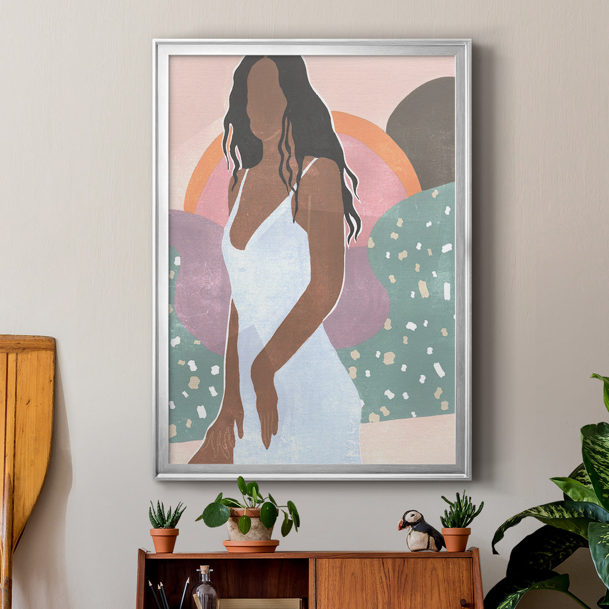 Curly Lady I - Modern Framed Canvas Print