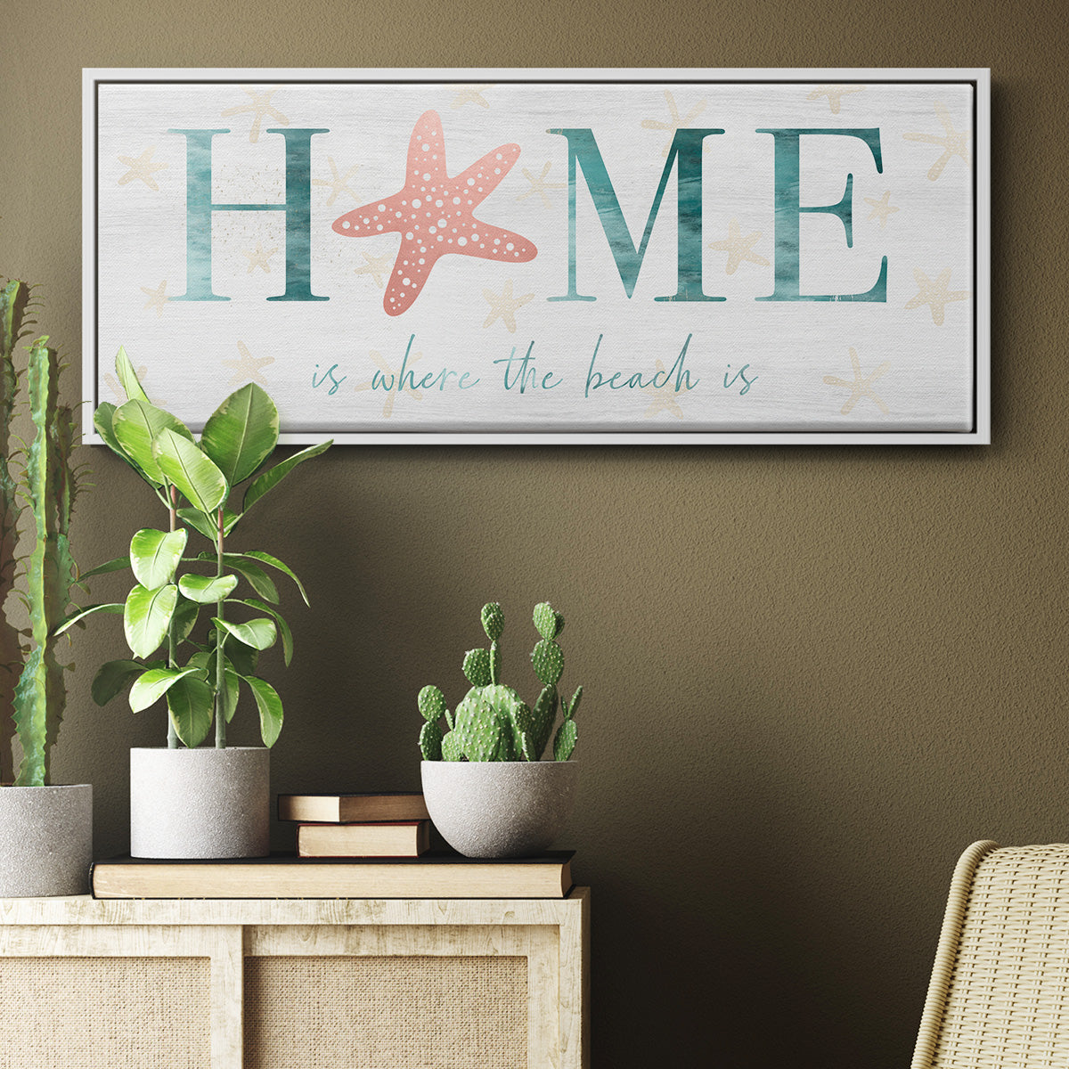 Home Beach - Floater Framed Canvas Print