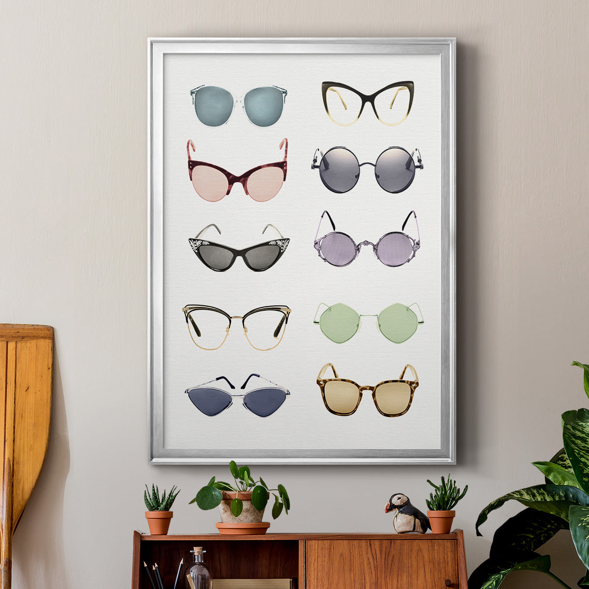 Vintage Glasses I - Modern Framed Canvas Print