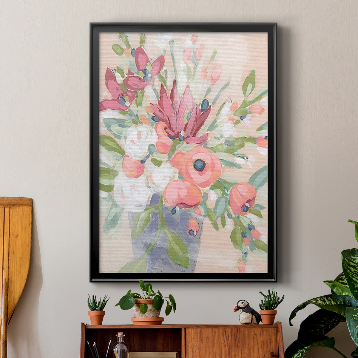 Blush Array II - Modern Framed Canvas Print