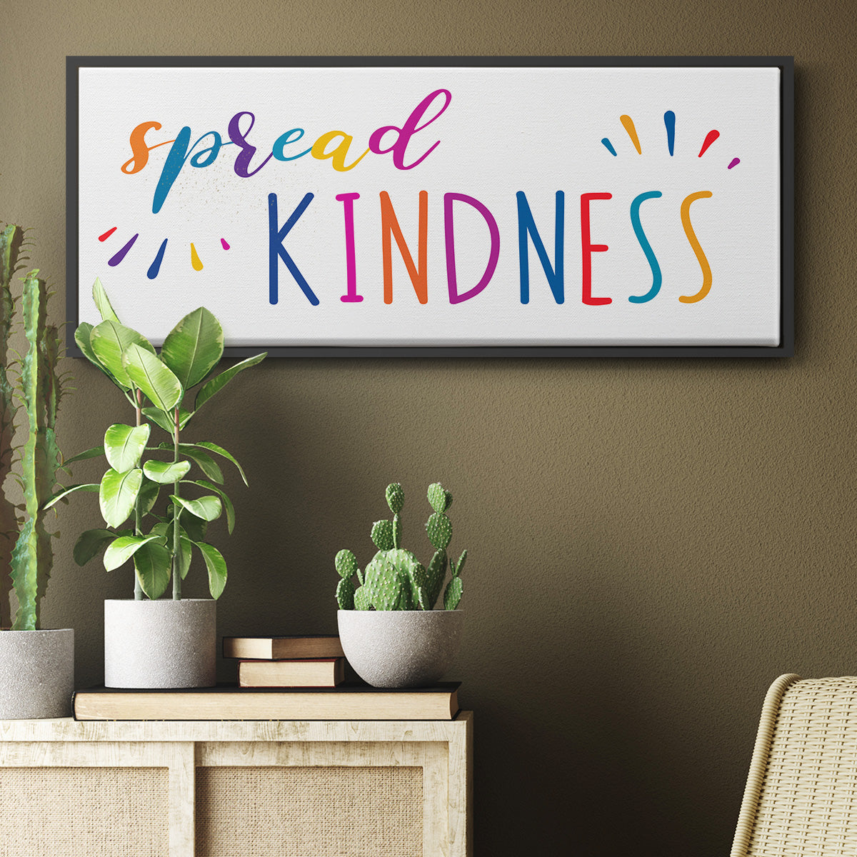 Rainbow Kindness - Floater Framed Canvas Print