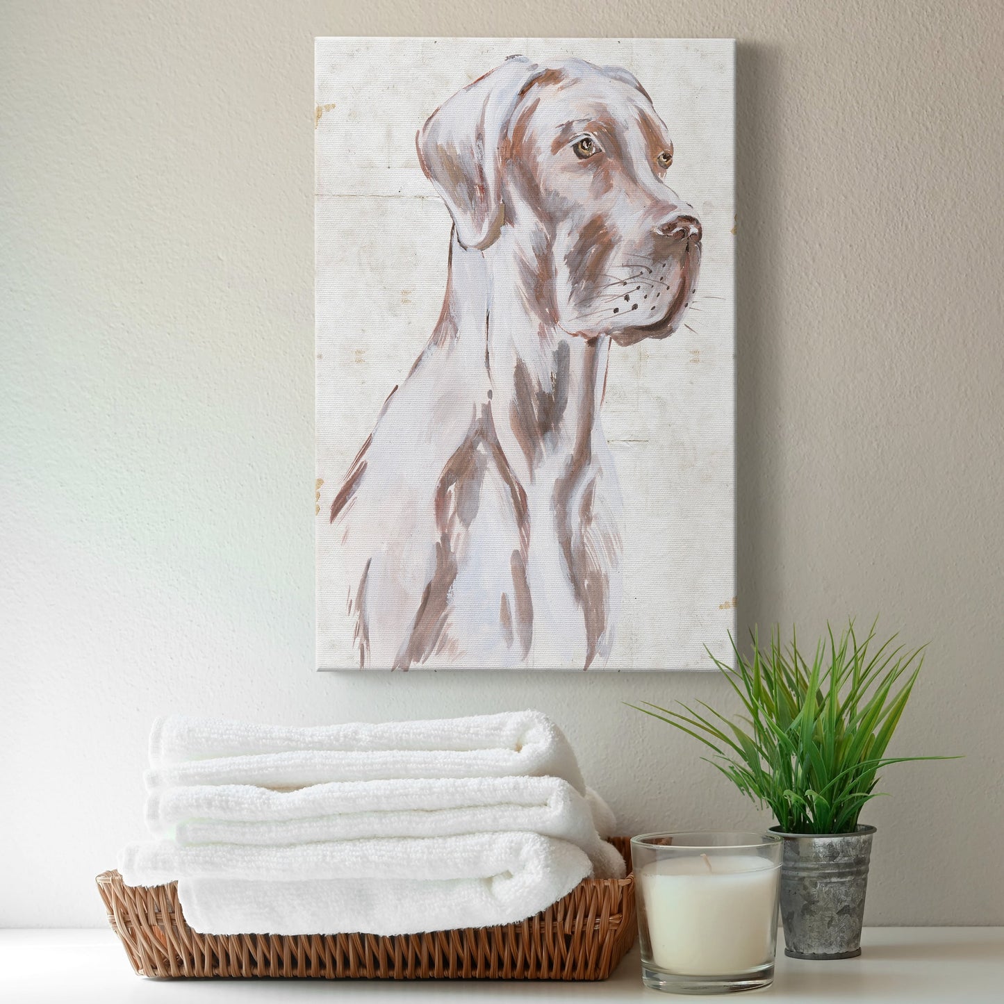 Sitting Dog IV - Canvas Art Print