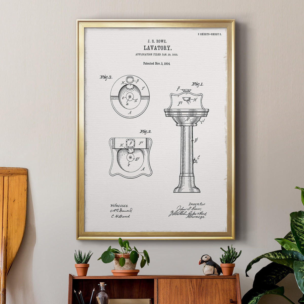 Vintage Sink I - Modern Framed Canvas Print