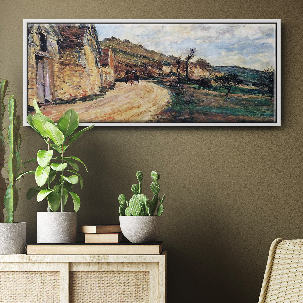 The Road in Giverny, 1885 - Floater Framed Canvas Print