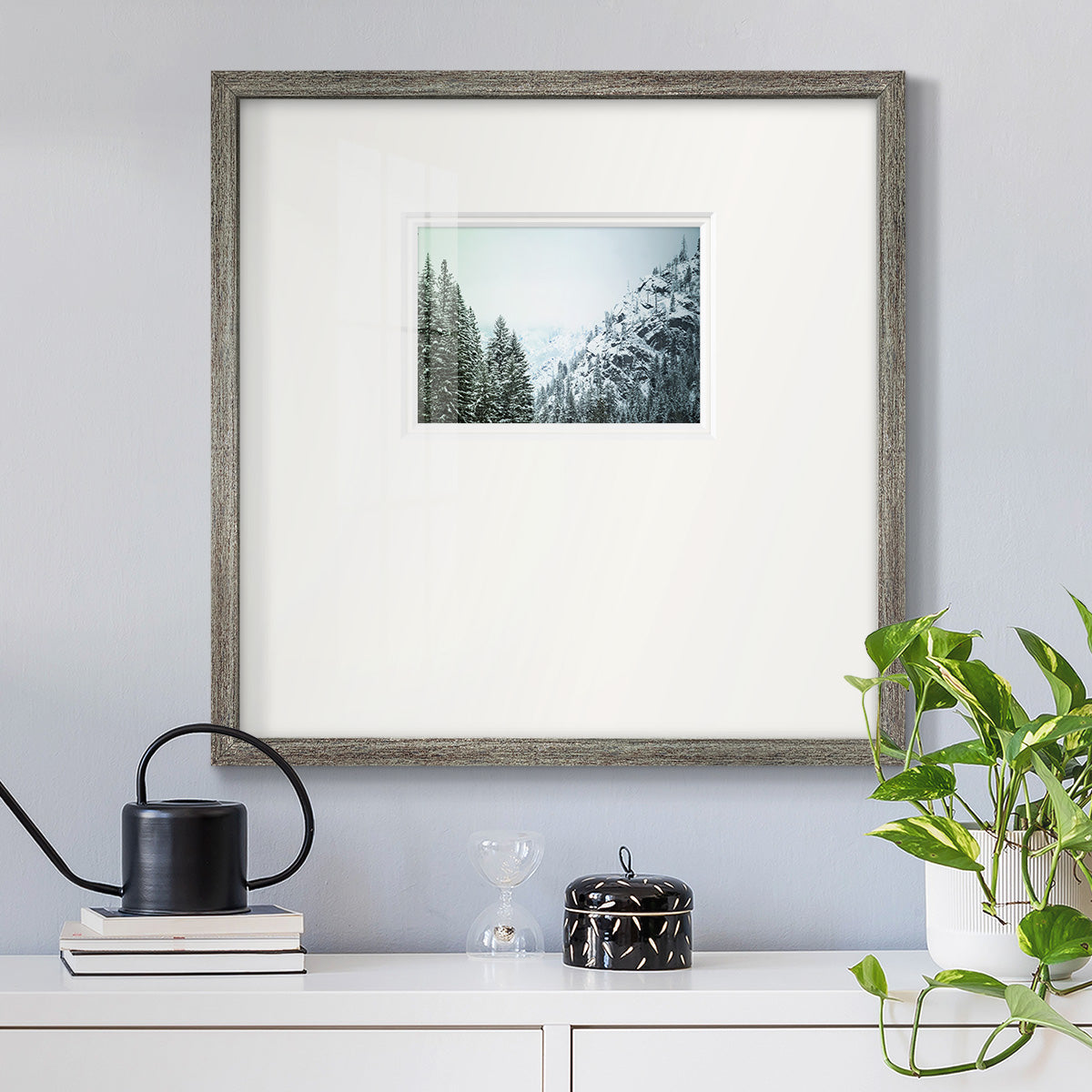 Snowfall in Cascadia II V1 Premium Framed Print Double Matboard