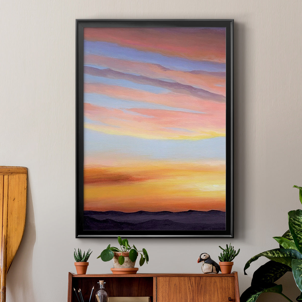 Ignited Dusk I - Modern Framed Canvas Print