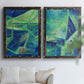 Geometric in Cool I - Premium Framed Canvas 2 Piece Set - Ready to Hang