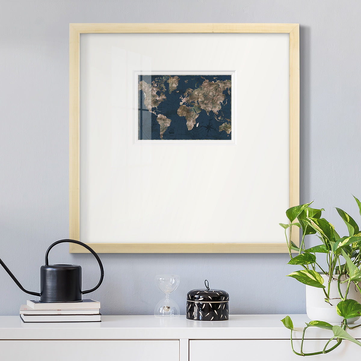 Navy Atlas Premium Framed Print Double Matboard