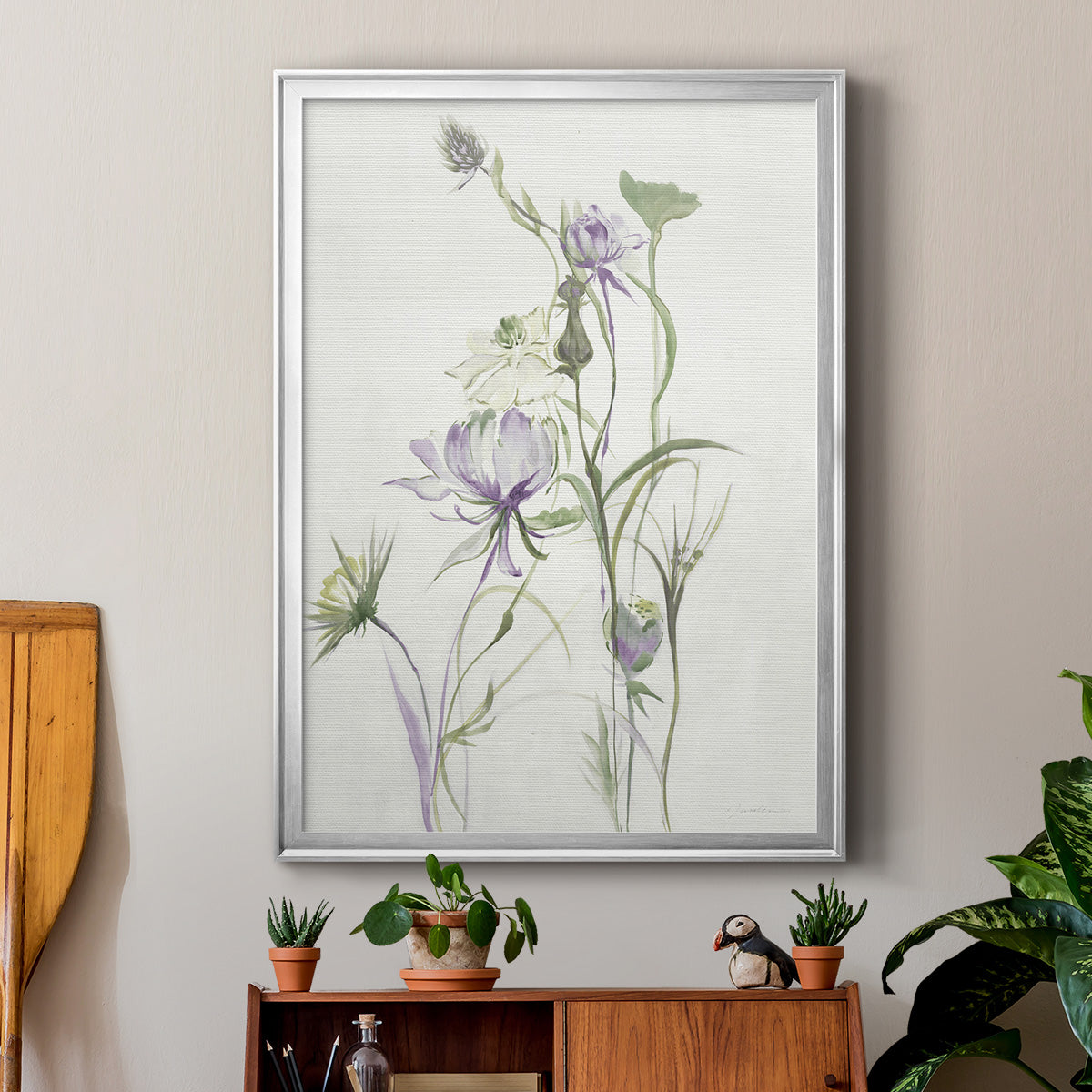 Late Summer Wildflowers II - Modern Framed Canvas Print