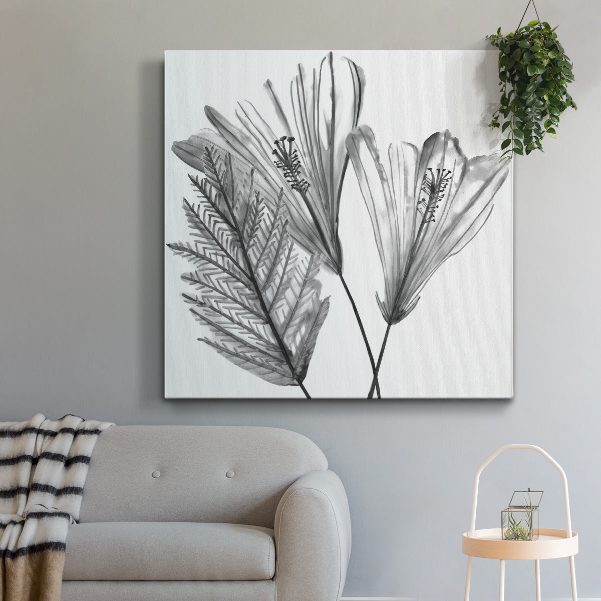 Floral Silhouette II - Canvas Art Print