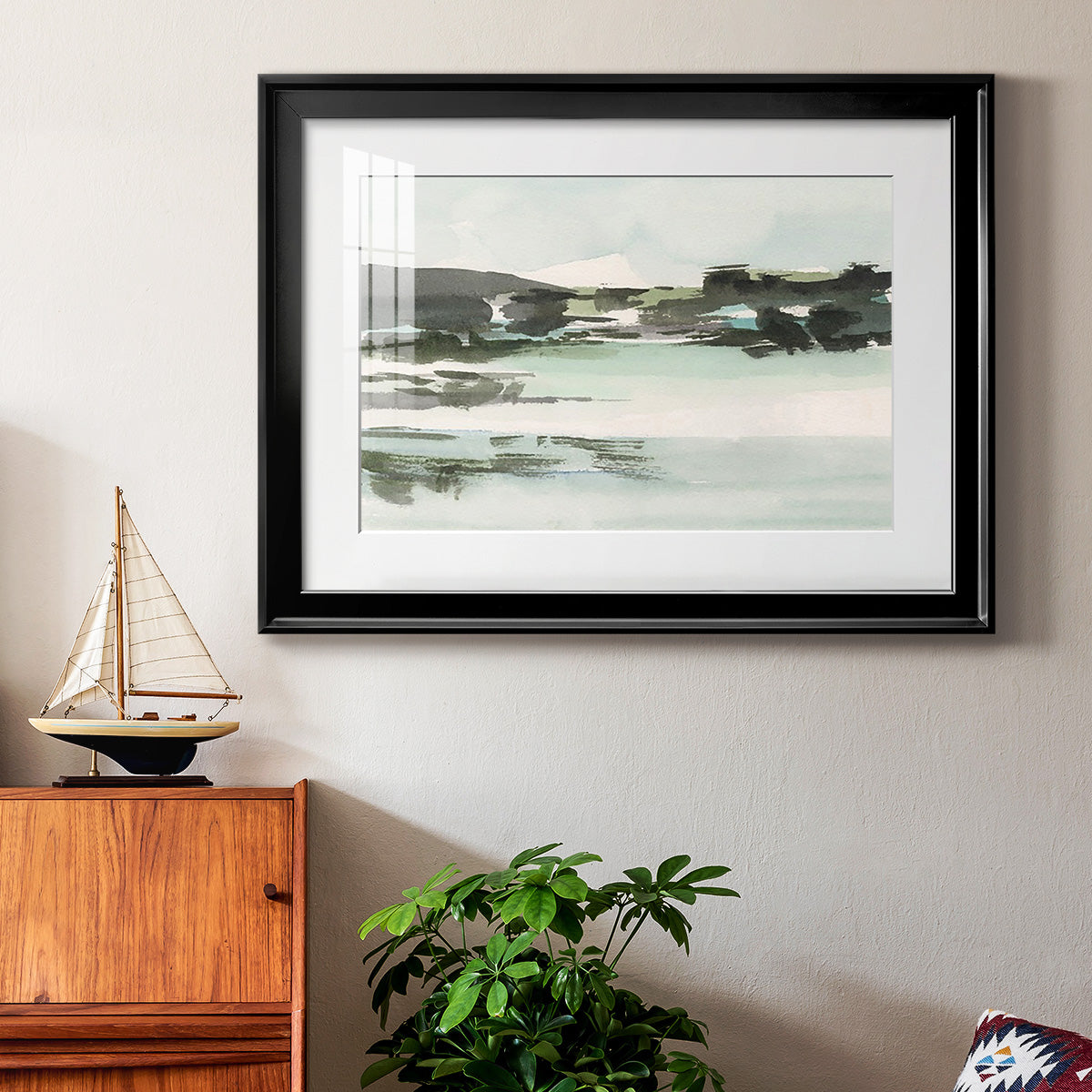 Turquoise Marsh II - Modern Framed Art Print
