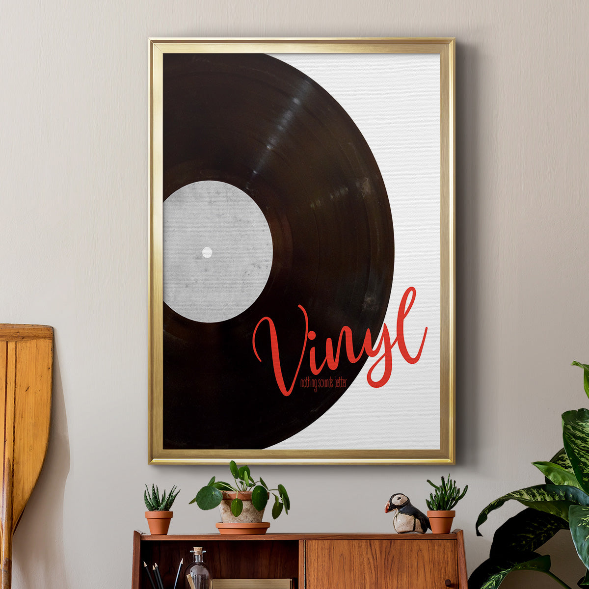 Vinyl - Modern Framed Canvas Print