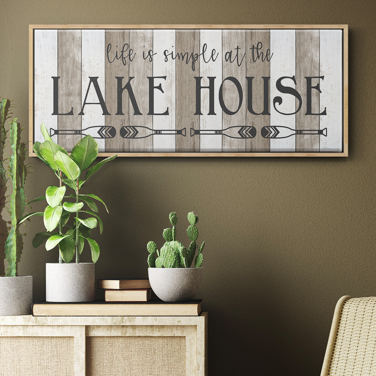 Simple at the Lake House - Floater Framed Canvas Print