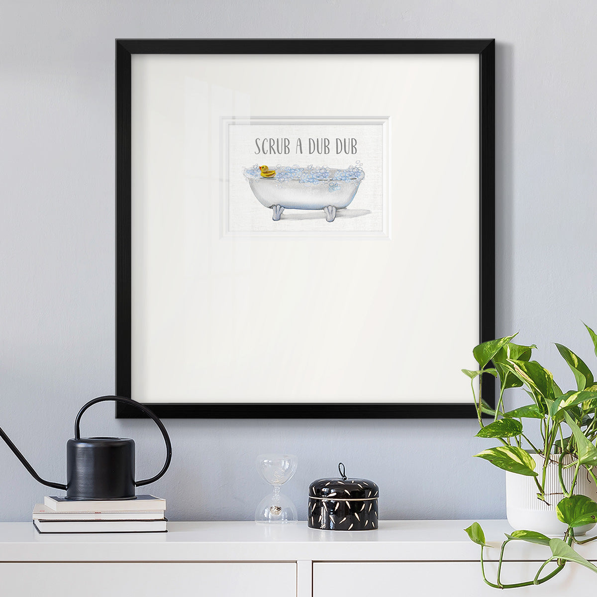 Scrub a Dub Premium Framed Print Double Matboard