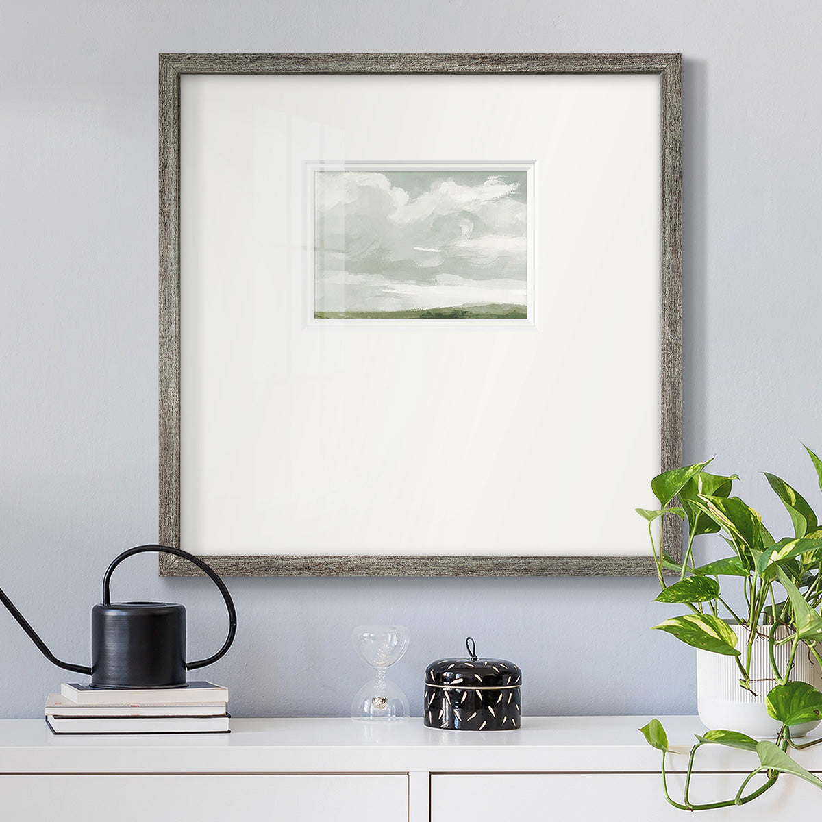 Gray Stone Sky III Premium Framed Print Double Matboard