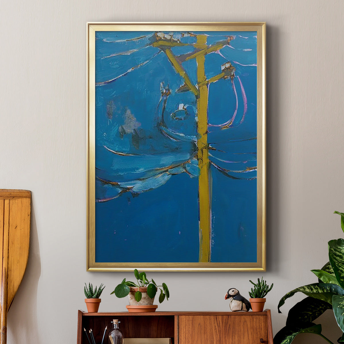 Wires IV - Modern Framed Canvas Print