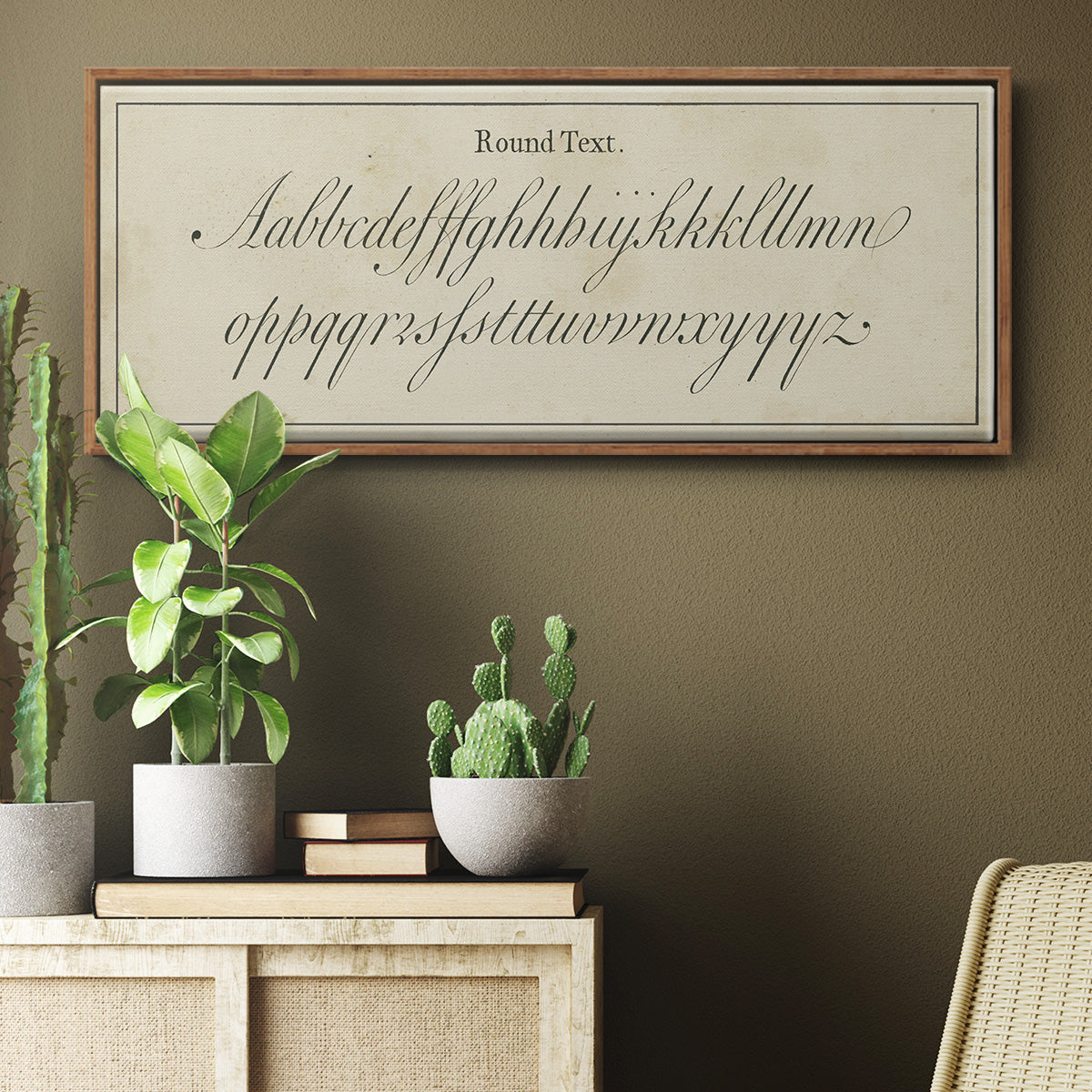 Manuscript Sampler II - Floater Framed Canvas Print