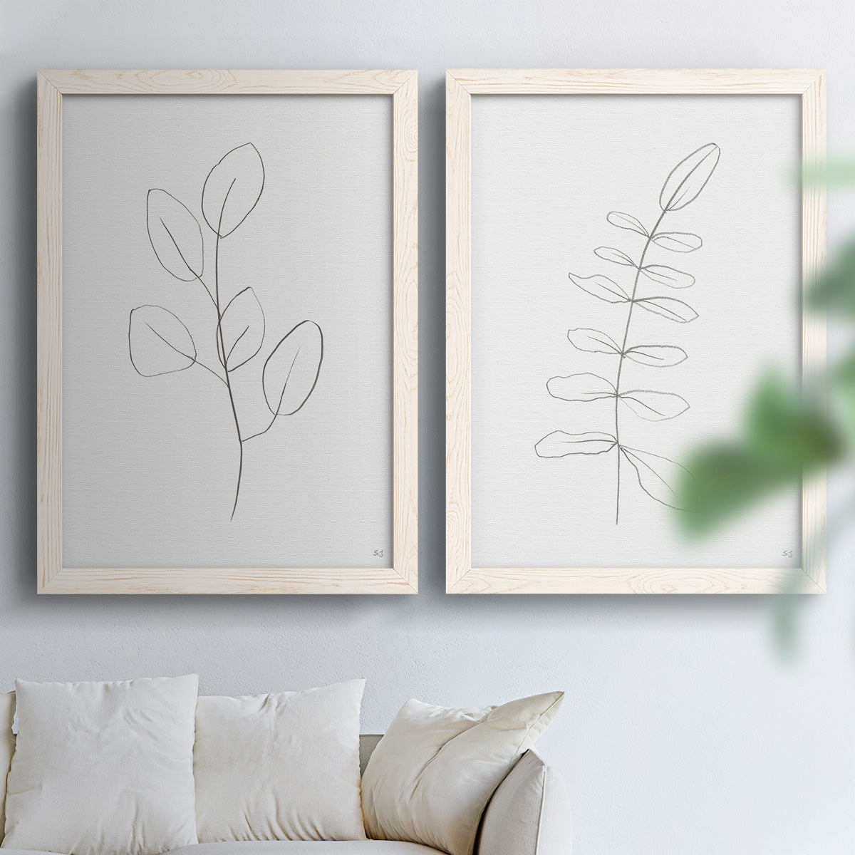 Botanical Gesture III - Premium Framed Canvas 2 Piece Set - Ready to Hang