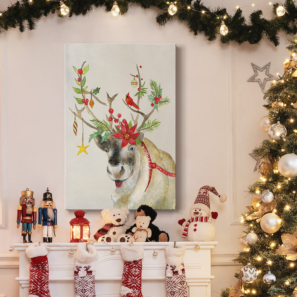 Playful Reindeer II - Gallery Wrapped Canvas