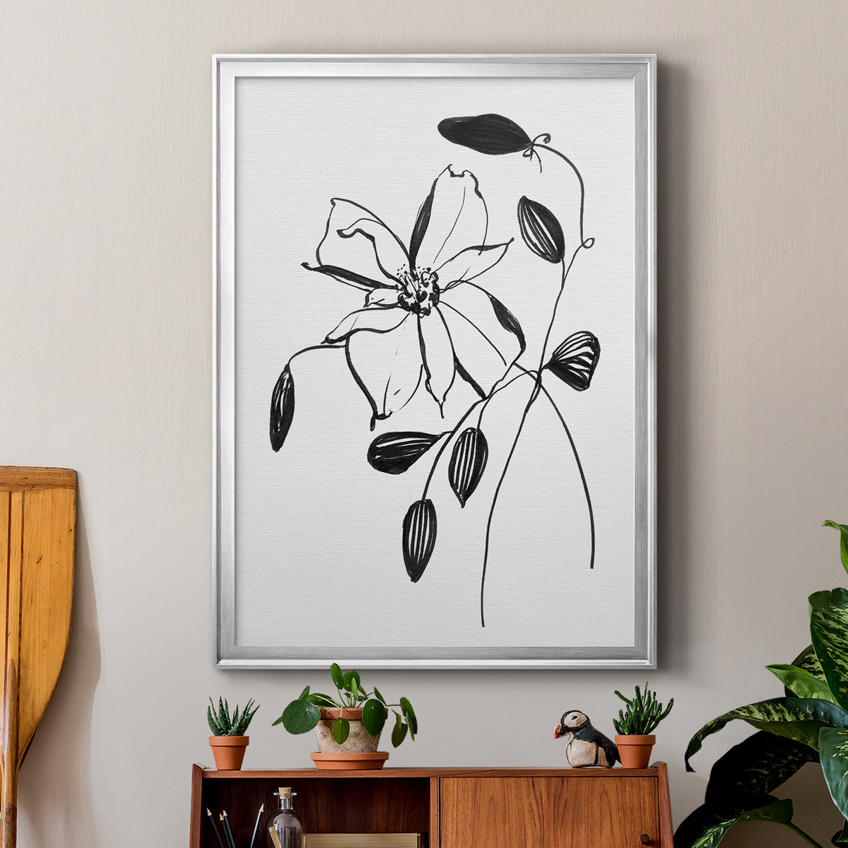 Wild Clematis II - Modern Framed Canvas Print