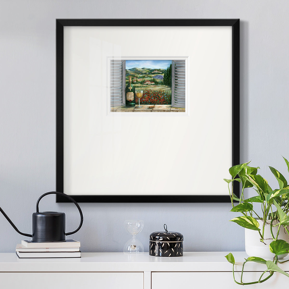 Tuscan White and Poppies Premium Framed Print Double Matboard