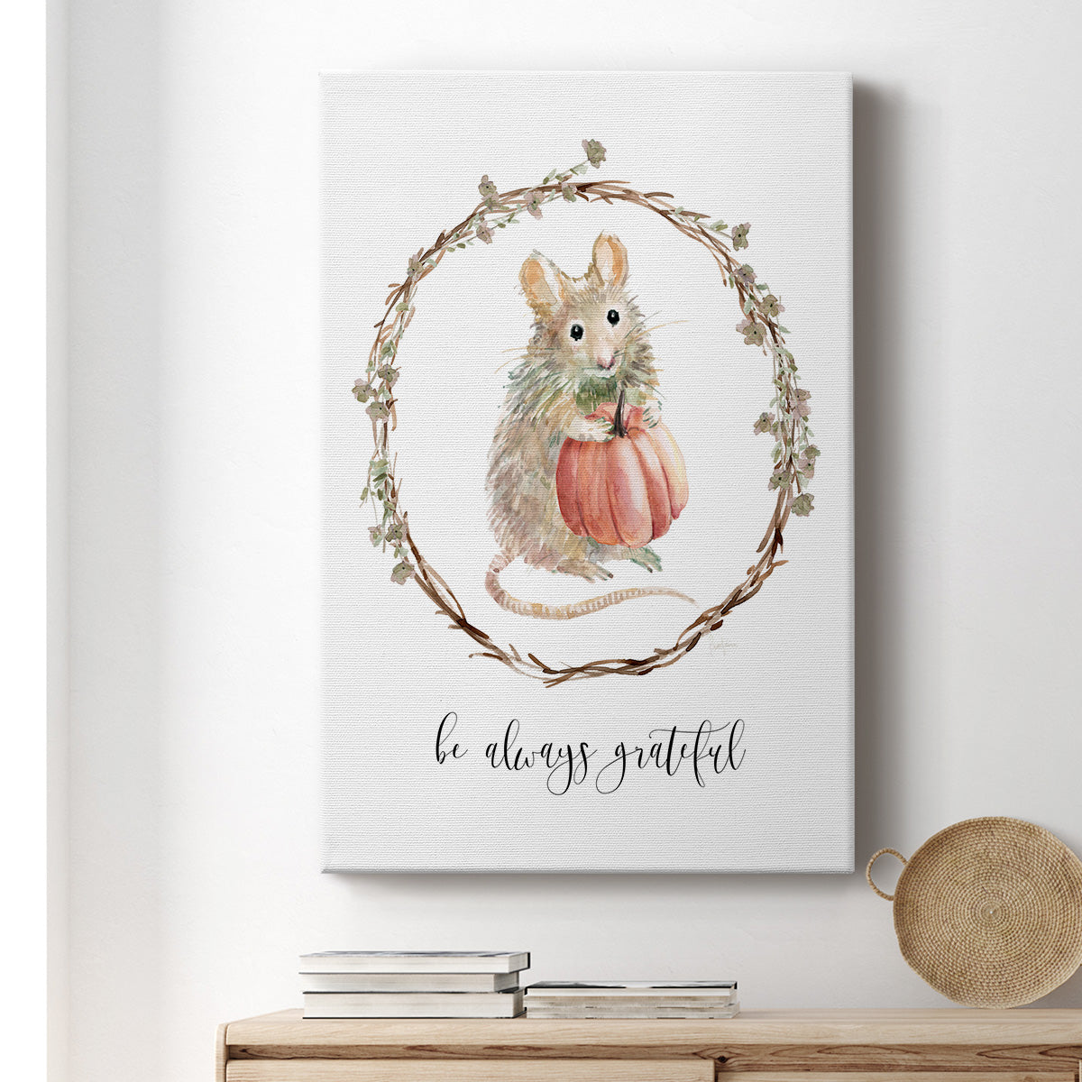 Harvest Home Mouse - Canvas Art Print