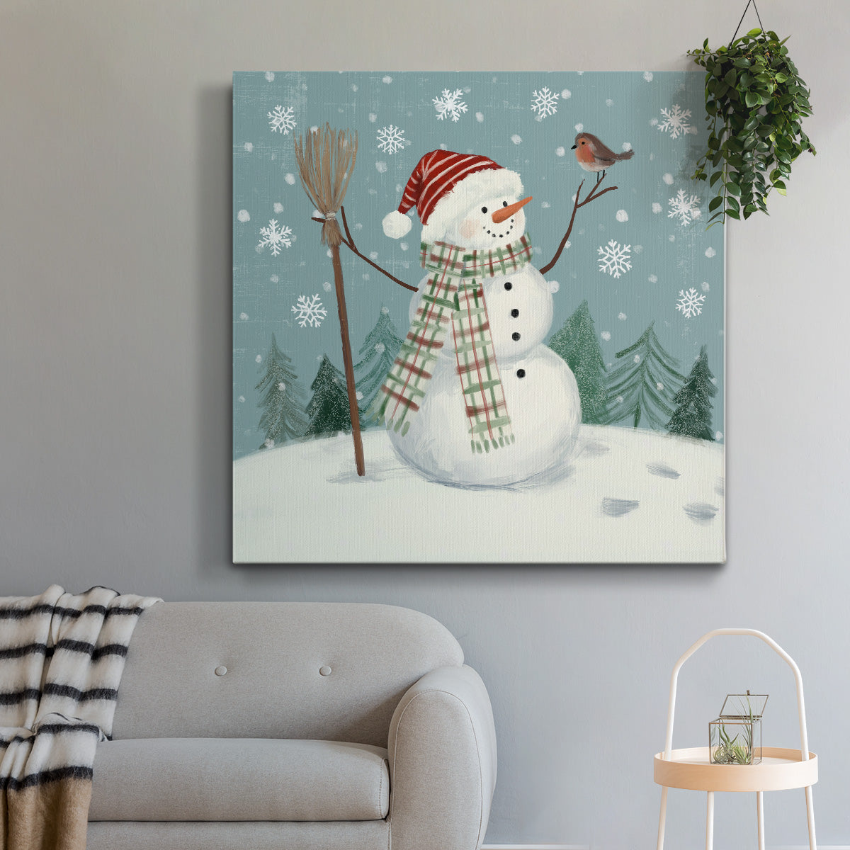 Jolly Snowman I - Canvas Art Print