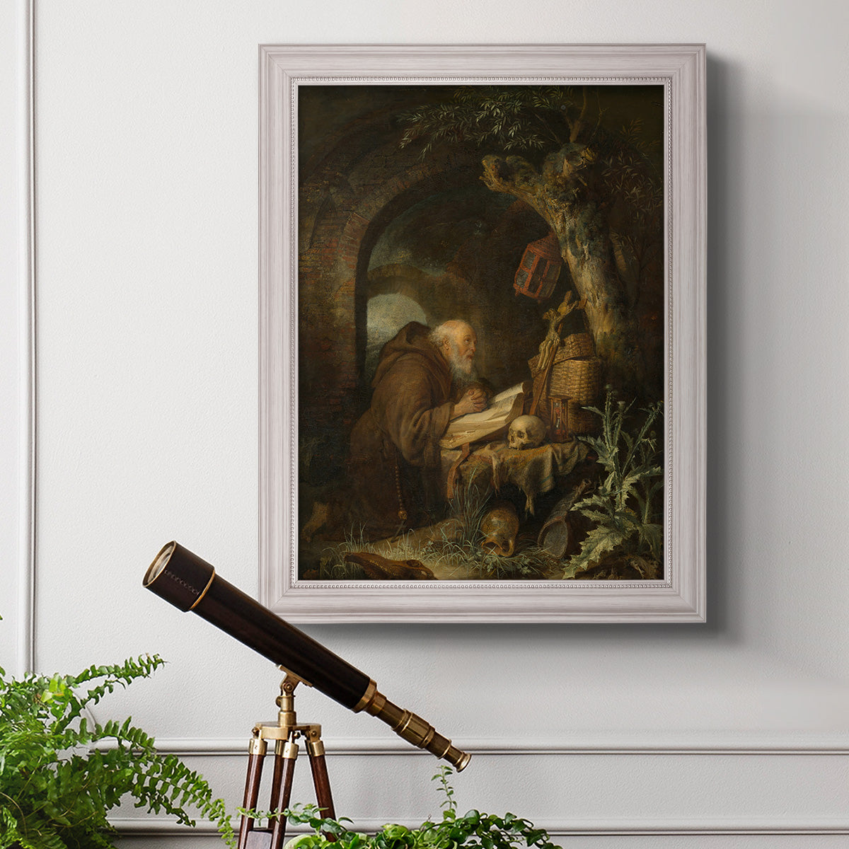 The Hermit, 1670 - Ornate Framed Canvas Print