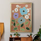 Woodblock Floral IV - Modern Framed Canvas Print