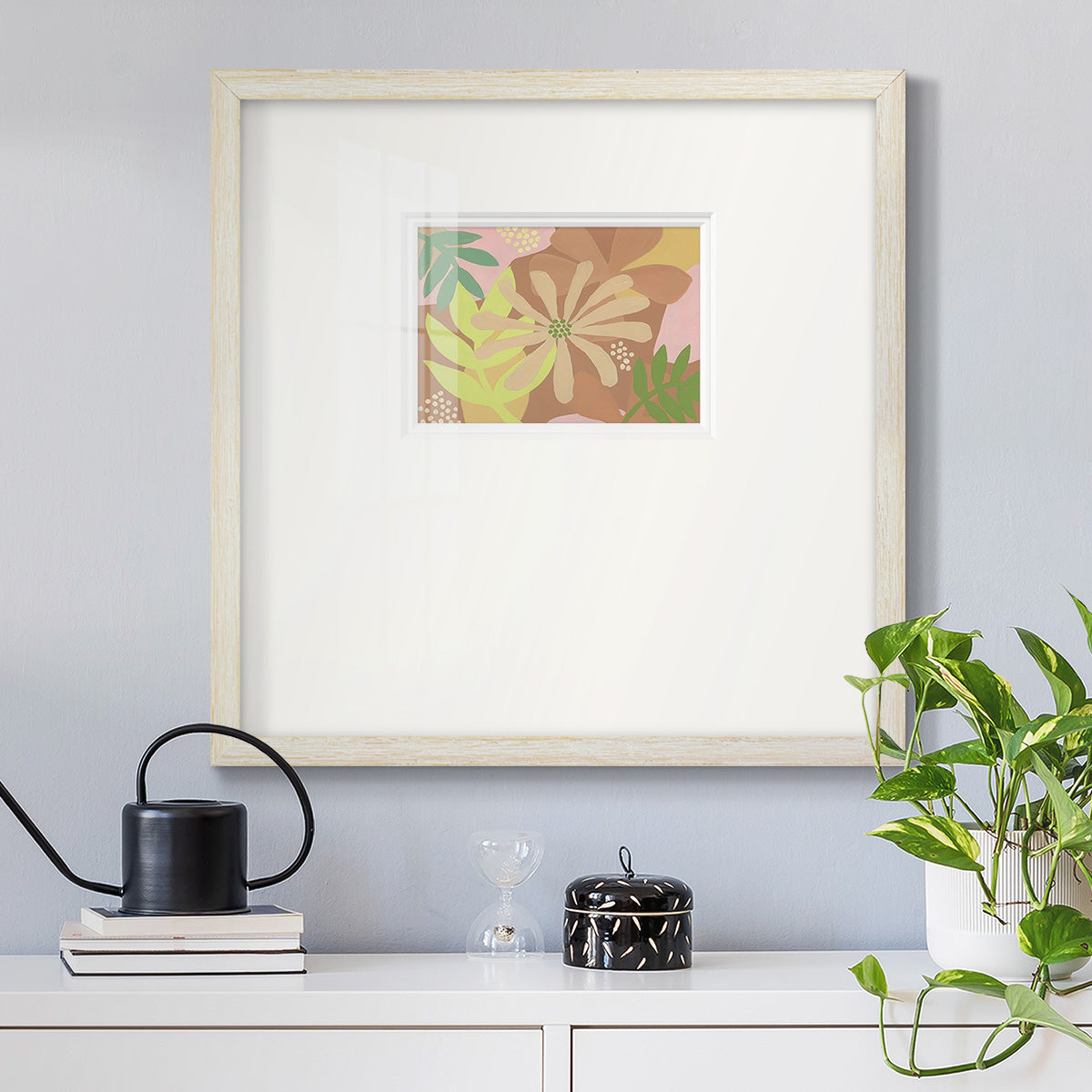 Neutral Blooms II Premium Framed Print Double Matboard