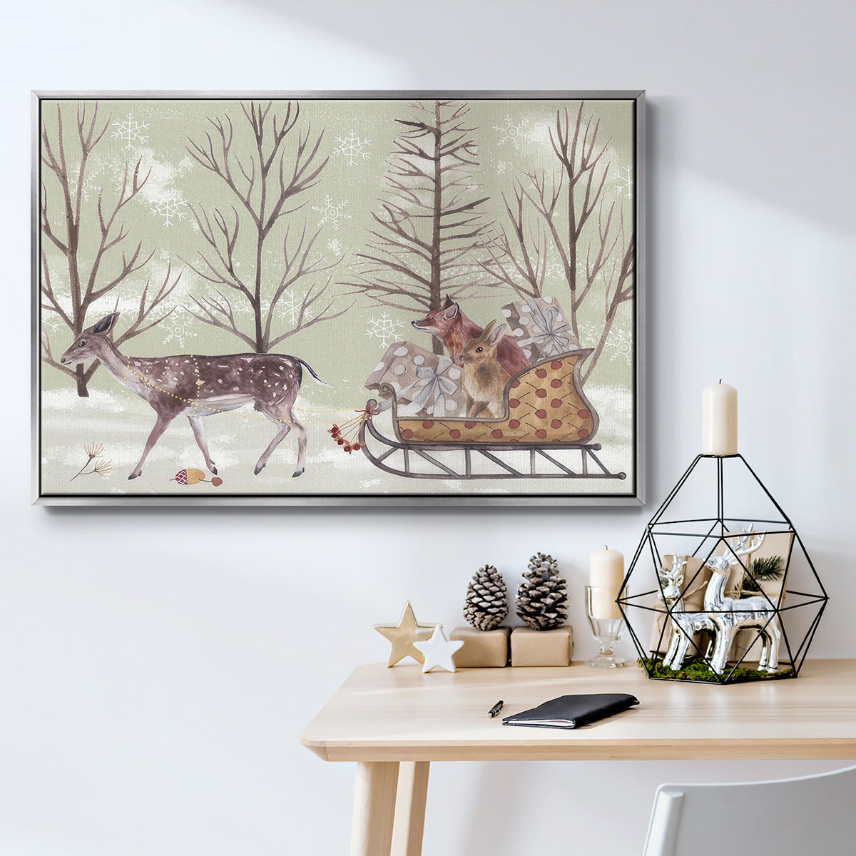 Christmas Time II - Framed Gallery Wrapped Canvas in Floating Frame