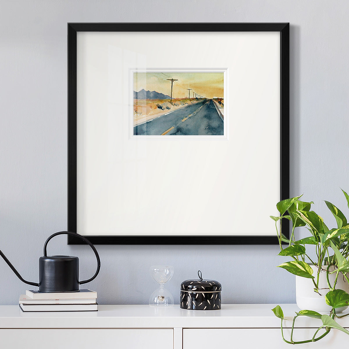 Deserted Highway II Premium Framed Print Double Matboard