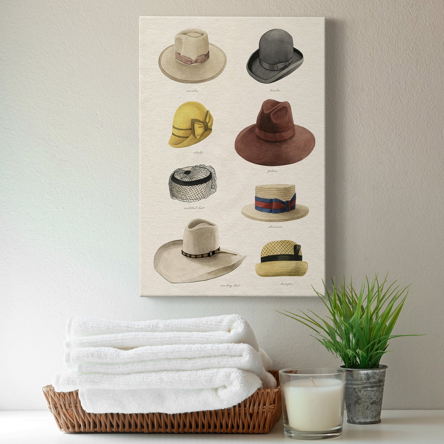 Vintage Hats II Premium Gallery Wrapped Canvas - Ready to Hang