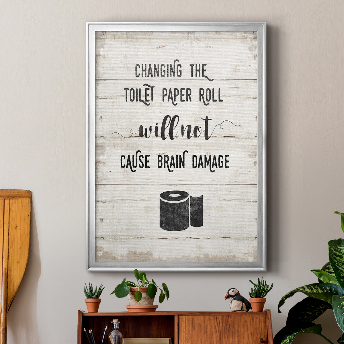 Changing the Roll - Modern Framed Canvas Print